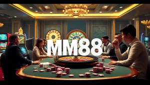 Engage in thrilling gameplay at MM88, featuring vibrant slot machines and poker games.