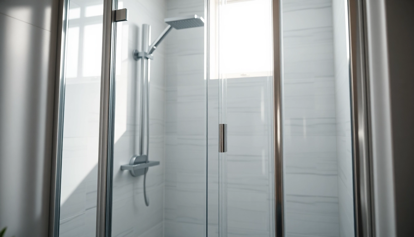Modern duschkabine 100x100 in a bright bathroom with sleek design and elegance.