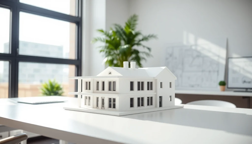 Architekturmodellbau Münster in einem modernen Büro mit feinen Details und hellem Licht.