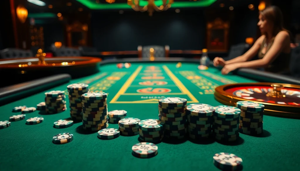 Players enjoying a thrilling experience at the BK8TH casino table, showcasing high-stakes poker action.