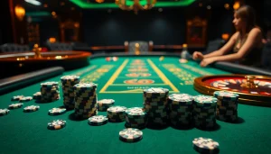 Players enjoying a thrilling experience at the BK8TH casino table, showcasing high-stakes poker action.