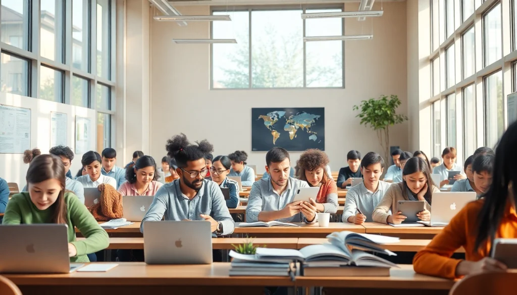 Engaging classroom scene showcasing students participating in collaborative education activities focused on learning.