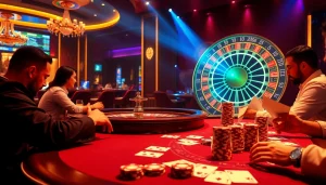Experience TR88 excitement at a luxury casino gaming table with poker chips and roulette wheel.