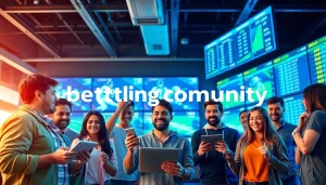 Sureman2 betting community scene with diverse users engaging in sports betting activities