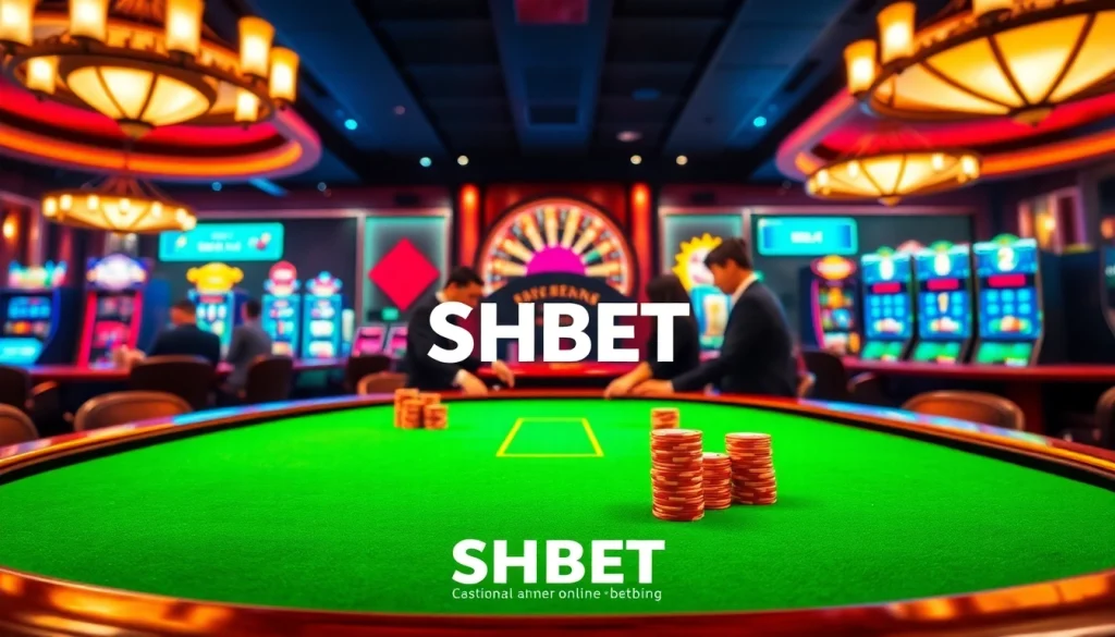 Experience thrilling gameplay at SHBET's casino with intense poker action and vibrant slot machines.
