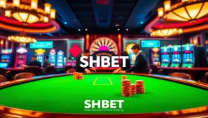 Experience thrilling gameplay at SHBET's casino with intense poker action and vibrant slot machines.
