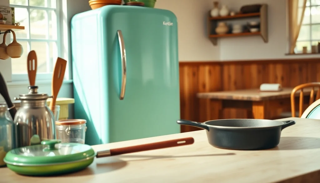 Stylish Retro Appliance set in a vintage kitchen, evoking nostalgia and warmth.