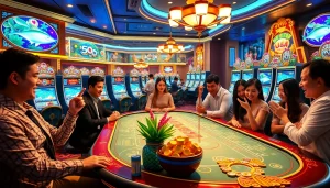 Engaging players in a lively fishing rewards game, showcasing bắn cá đổi thưởng excitement.