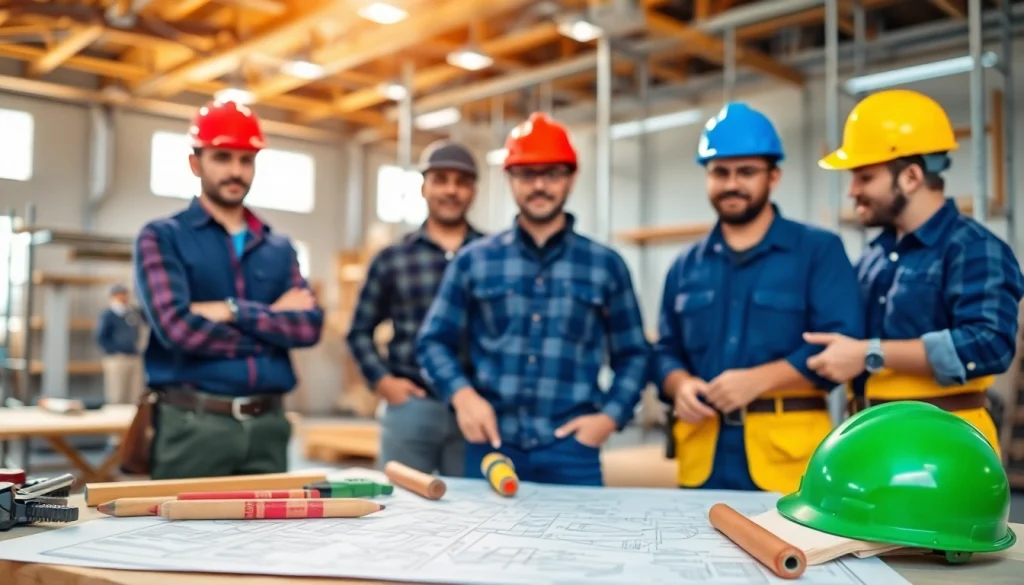 Contractor apprenticeship training session with apprentices engaged in hands-on practice using tools.