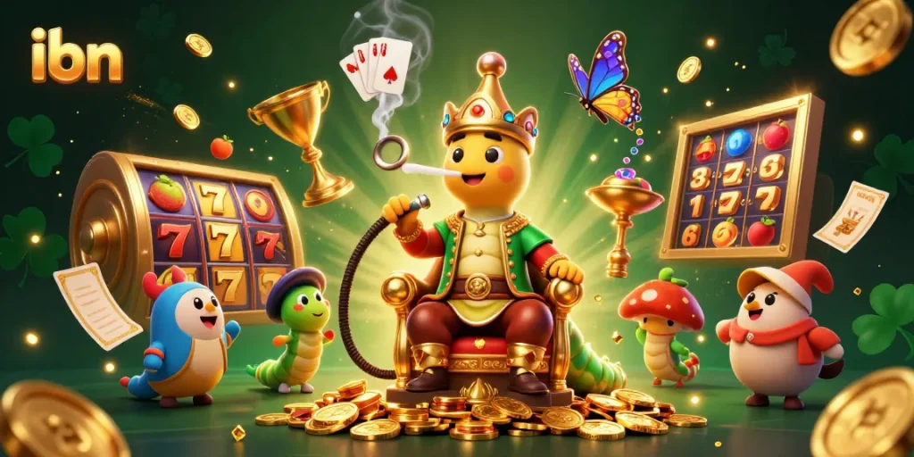 Experience the vibrant gaming world with ibn in a captivating 3D illustration showcasing slot games.
