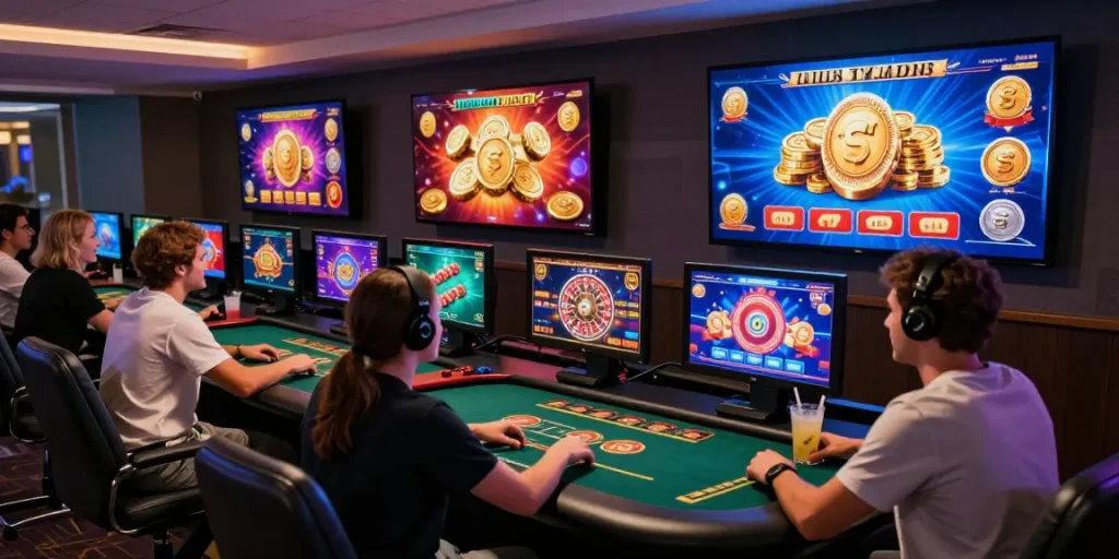 Exciting gaming atmosphere at being-there.org.uk featuring players enjoying credit card casinos
