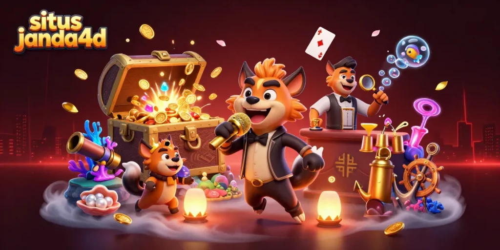 Situs janda4d menghadirkan suasana kasino dengan hyena menghibur pengunjung sembari mengecek ID dan meracik minuman.